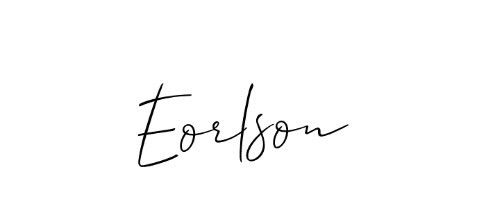 The best way (Allison_Script) to make a short signature is to pick only two or three words in your name. The name Eorlson include a total of six letters. For converting this name. Eorlson signature style 2 images and pictures png