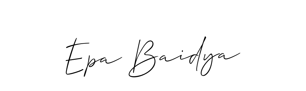You should practise on your own different ways (Allison_Script) to write your name (Epa Baidya) in signature. don't let someone else do it for you. Epa Baidya signature style 2 images and pictures png