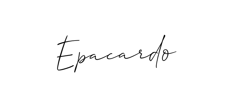 How to make Epacardo name signature. Use Allison_Script style for creating short signs online. This is the latest handwritten sign. Epacardo signature style 2 images and pictures png