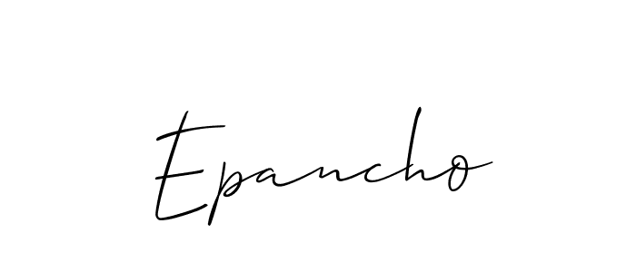 if you are searching for the best signature style for your name Epancho. so please give up your signature search. here we have designed multiple signature styles  using Allison_Script. Epancho signature style 2 images and pictures png