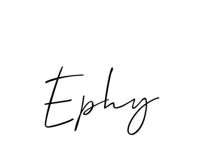 Create a beautiful signature design for name Ephy. With this signature (Allison_Script) fonts, you can make a handwritten signature for free. Ephy signature style 2 images and pictures png