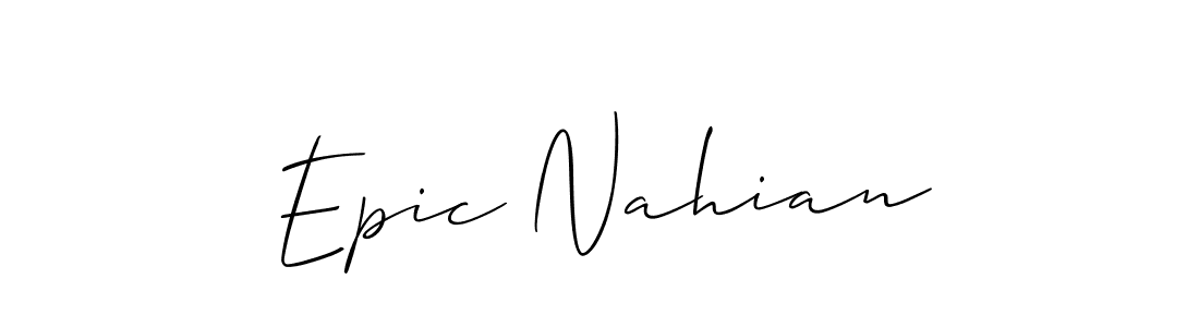 Design your own signature with our free online signature maker. With this signature software, you can create a handwritten (Allison_Script) signature for name Epic Nahian. Epic Nahian signature style 2 images and pictures png