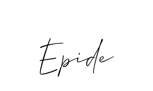 Use a signature maker to create a handwritten signature online. With this signature software, you can design (Allison_Script) your own signature for name Epide. Epide signature style 2 images and pictures png