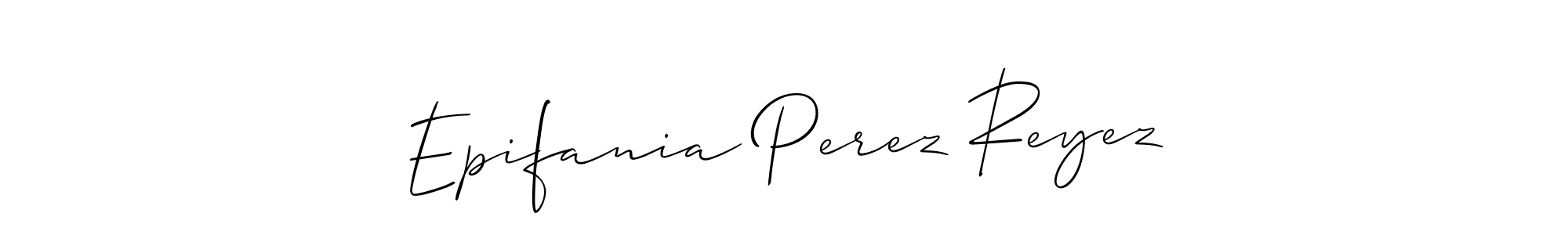 Make a short Epifania Perez Reyez signature style. Manage your documents anywhere anytime using Allison_Script. Create and add eSignatures, submit forms, share and send files easily. Epifania Perez Reyez signature style 2 images and pictures png