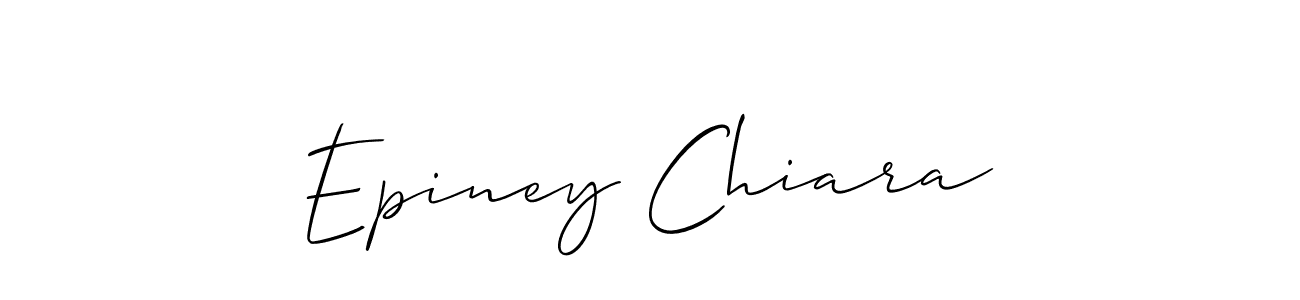 The best way (Allison_Script) to make a short signature is to pick only two or three words in your name. The name Epiney Chiara include a total of six letters. For converting this name. Epiney Chiara signature style 2 images and pictures png