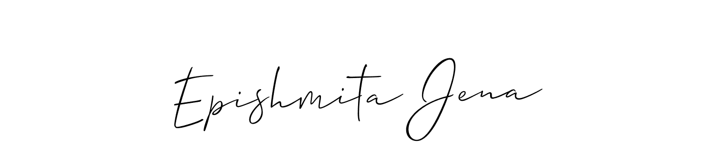 Also You can easily find your signature by using the search form. We will create Epishmita Jena name handwritten signature images for you free of cost using Allison_Script sign style. Epishmita Jena signature style 2 images and pictures png