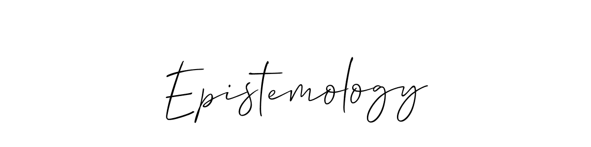 Use a signature maker to create a handwritten signature online. With this signature software, you can design (Allison_Script) your own signature for name Epistemology. Epistemology signature style 2 images and pictures png