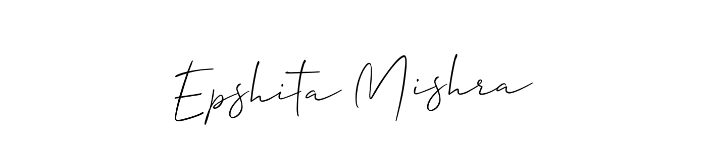 Also You can easily find your signature by using the search form. We will create Epshita Mishra name handwritten signature images for you free of cost using Allison_Script sign style. Epshita Mishra signature style 2 images and pictures png