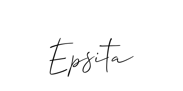 Create a beautiful signature design for name Epsita. With this signature (Allison_Script) fonts, you can make a handwritten signature for free. Epsita signature style 2 images and pictures png