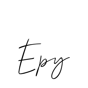 if you are searching for the best signature style for your name Epy. so please give up your signature search. here we have designed multiple signature styles  using Allison_Script. Epy signature style 2 images and pictures png