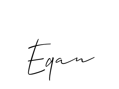 Allison_Script is a professional signature style that is perfect for those who want to add a touch of class to their signature. It is also a great choice for those who want to make their signature more unique. Get Eqan name to fancy signature for free. Eqan signature style 2 images and pictures png