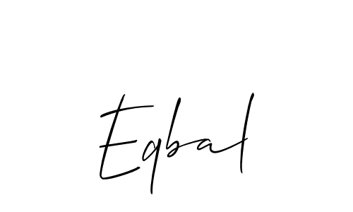 Also we have Eqbal name is the best signature style. Create professional handwritten signature collection using Allison_Script autograph style. Eqbal signature style 2 images and pictures png