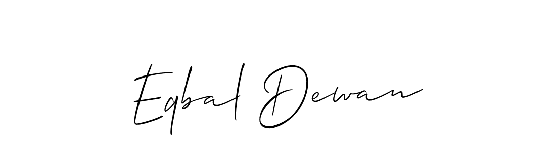 This is the best signature style for the Eqbal Dewan name. Also you like these signature font (Allison_Script). Mix name signature. Eqbal Dewan signature style 2 images and pictures png