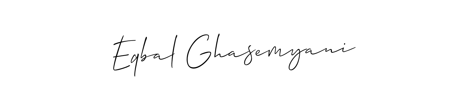 How to make Eqbal Ghasemyani signature? Allison_Script is a professional autograph style. Create handwritten signature for Eqbal Ghasemyani name. Eqbal Ghasemyani signature style 2 images and pictures png