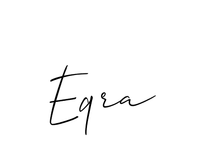 Also You can easily find your signature by using the search form. We will create Eqra name handwritten signature images for you free of cost using Allison_Script sign style. Eqra signature style 2 images and pictures png
