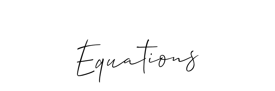 How to make Equations signature? Allison_Script is a professional autograph style. Create handwritten signature for Equations name. Equations signature style 2 images and pictures png