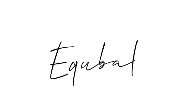 How to Draw Equbal signature style? Allison_Script is a latest design signature styles for name Equbal. Equbal signature style 2 images and pictures png