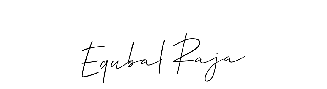 if you are searching for the best signature style for your name Equbal Raja. so please give up your signature search. here we have designed multiple signature styles  using Allison_Script. Equbal Raja signature style 2 images and pictures png