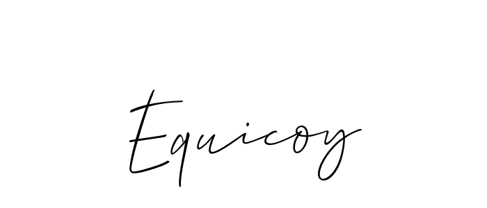 How to make Equicoy signature? Allison_Script is a professional autograph style. Create handwritten signature for Equicoy name. Equicoy signature style 2 images and pictures png