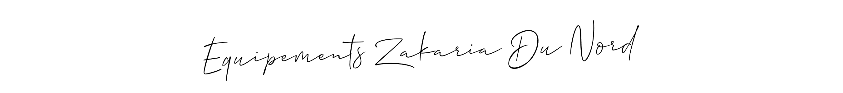 Make a beautiful signature design for name Equipements Zakaria Du Nord. With this signature (Allison_Script) style, you can create a handwritten signature for free. Equipements Zakaria Du Nord signature style 2 images and pictures png