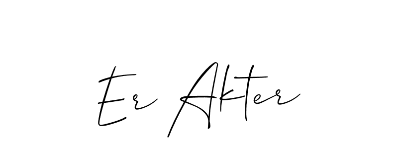 Use a signature maker to create a handwritten signature online. With this signature software, you can design (Allison_Script) your own signature for name Er Akter. Er Akter signature style 2 images and pictures png