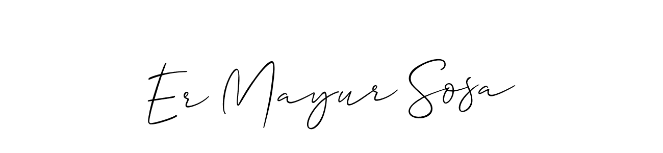 How to make Er Mayur Sosa name signature. Use Allison_Script style for creating short signs online. This is the latest handwritten sign. Er Mayur Sosa signature style 2 images and pictures png