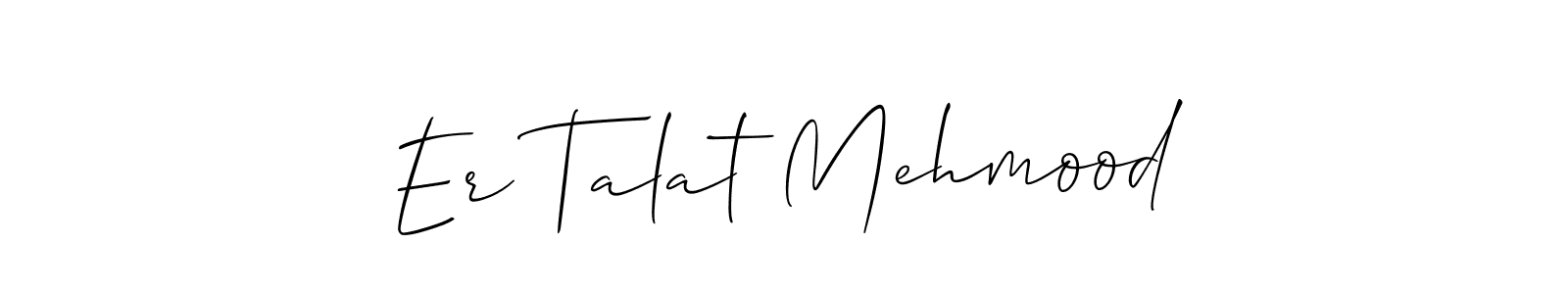 The best way (Allison_Script) to make a short signature is to pick only two or three words in your name. The name Er Talat Mehmood include a total of six letters. For converting this name. Er Talat Mehmood signature style 2 images and pictures png