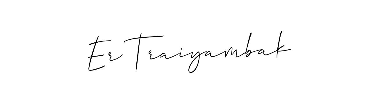 You can use this online signature creator to create a handwritten signature for the name Er Traiyambak. This is the best online autograph maker. Er Traiyambak signature style 2 images and pictures png
