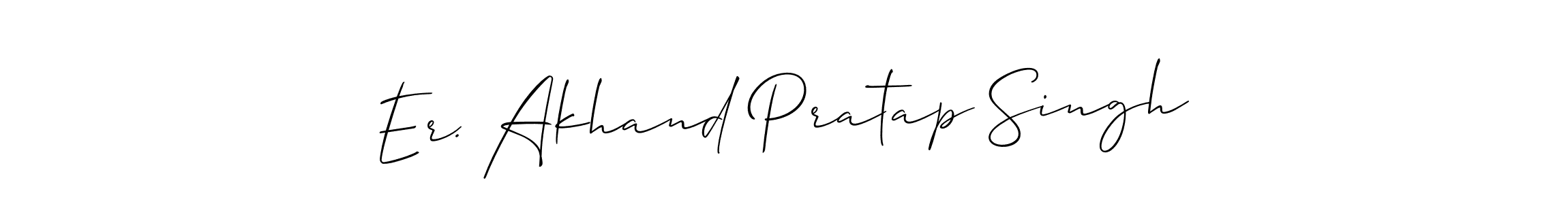 The best way (Allison_Script) to make a short signature is to pick only two or three words in your name. The name Er. Akhand Pratap Singh include a total of six letters. For converting this name. Er. Akhand Pratap Singh signature style 2 images and pictures png