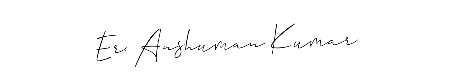 if you are searching for the best signature style for your name Er. Anshuman Kumar. so please give up your signature search. here we have designed multiple signature styles  using Allison_Script. Er. Anshuman Kumar signature style 2 images and pictures png