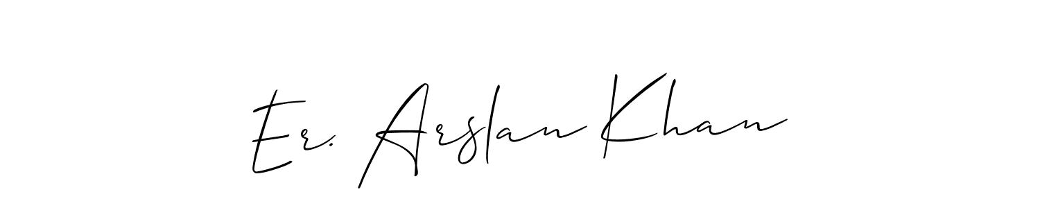 Create a beautiful signature design for name Er. Arslan Khan. With this signature (Allison_Script) fonts, you can make a handwritten signature for free. Er. Arslan Khan signature style 2 images and pictures png