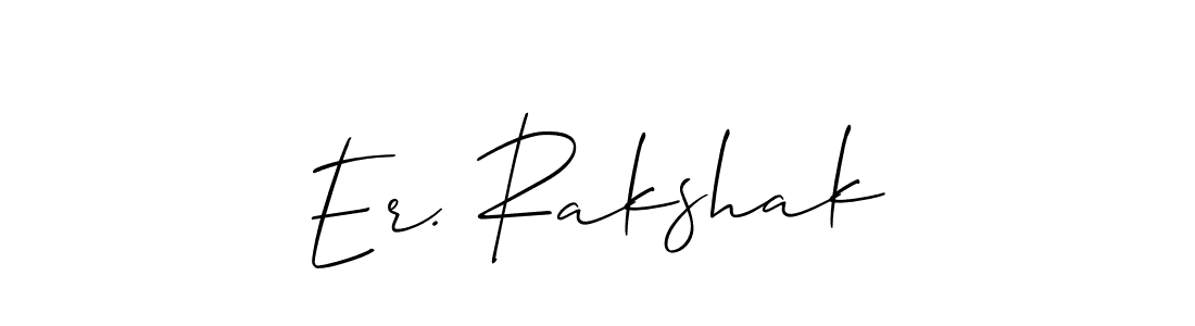 How to make Er. Rakshak name signature. Use Allison_Script style for creating short signs online. This is the latest handwritten sign. Er. Rakshak signature style 2 images and pictures png