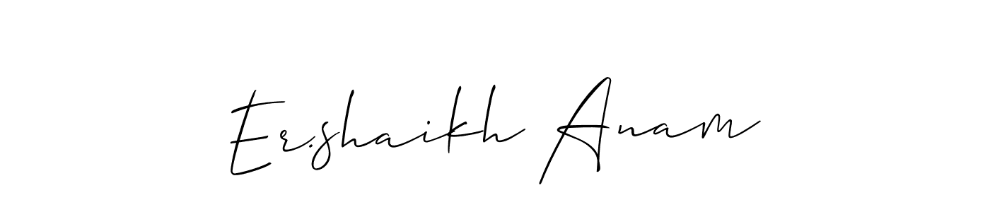 Also You can easily find your signature by using the search form. We will create Er.shaikh Anam name handwritten signature images for you free of cost using Allison_Script sign style. Er.shaikh Anam signature style 2 images and pictures png