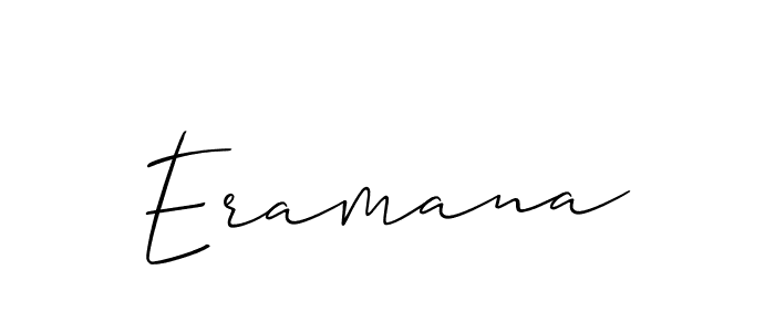 How to make Eramana name signature. Use Allison_Script style for creating short signs online. This is the latest handwritten sign. Eramana signature style 2 images and pictures png