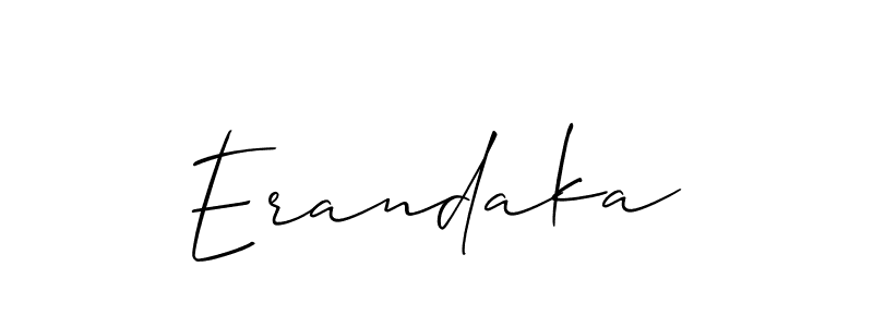 Allison_Script is a professional signature style that is perfect for those who want to add a touch of class to their signature. It is also a great choice for those who want to make their signature more unique. Get Erandaka name to fancy signature for free. Erandaka signature style 2 images and pictures png