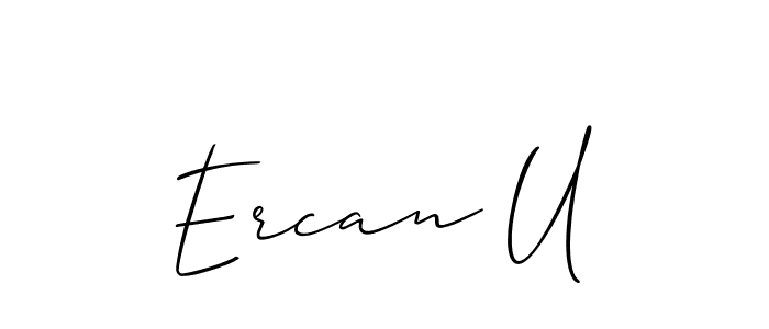 Make a beautiful signature design for name Ercan U. With this signature (Allison_Script) style, you can create a handwritten signature for free. Ercan U signature style 2 images and pictures png