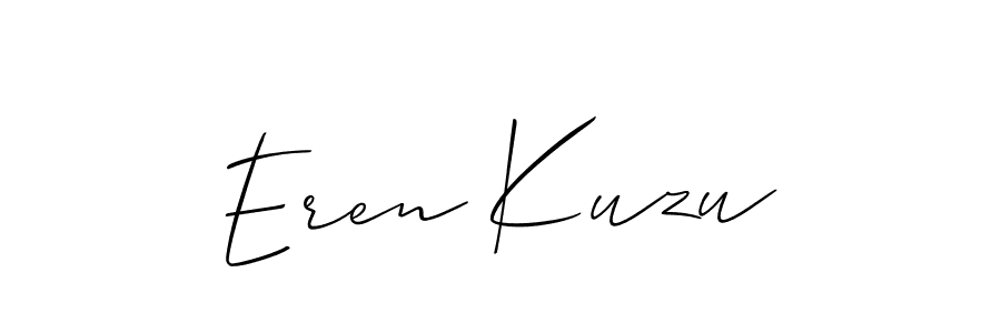 if you are searching for the best signature style for your name Eren Kuzu. so please give up your signature search. here we have designed multiple signature styles  using Allison_Script. Eren Kuzu signature style 2 images and pictures png