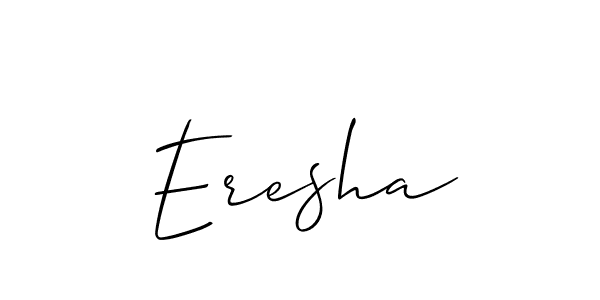Also You can easily find your signature by using the search form. We will create Eresha name handwritten signature images for you free of cost using Allison_Script sign style. Eresha signature style 2 images and pictures png