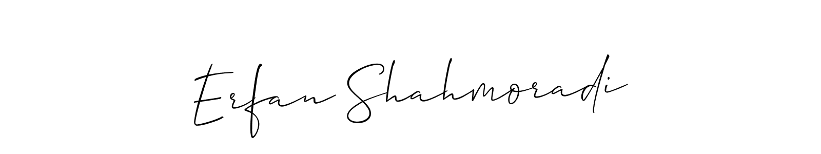 Make a beautiful signature design for name Erfan Shahmoradi. With this signature (Allison_Script) style, you can create a handwritten signature for free. Erfan Shahmoradi signature style 2 images and pictures png