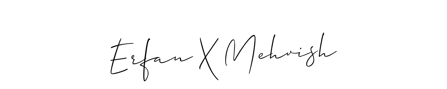 You should practise on your own different ways (Allison_Script) to write your name (Erfan X Mehvish) in signature. don't let someone else do it for you. Erfan X Mehvish signature style 2 images and pictures png