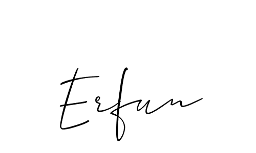 Design your own signature with our free online signature maker. With this signature software, you can create a handwritten (Allison_Script) signature for name Erfun. Erfun signature style 2 images and pictures png