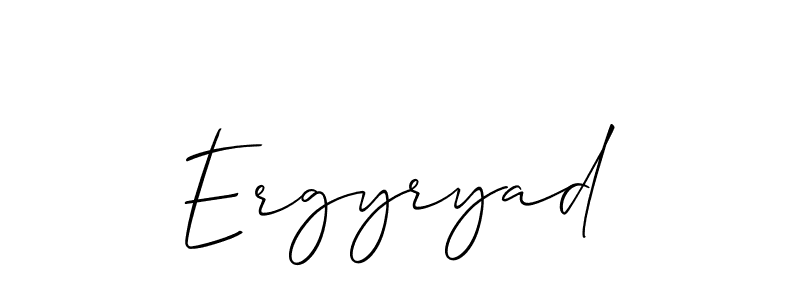 Create a beautiful signature design for name Ergyryad. With this signature (Allison_Script) fonts, you can make a handwritten signature for free. Ergyryad signature style 2 images and pictures png