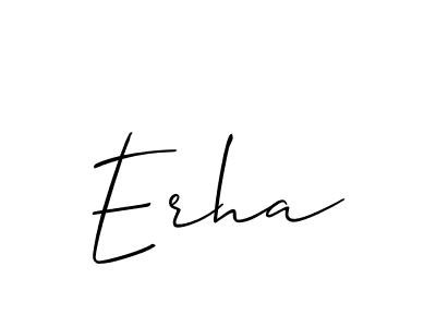 Design your own signature with our free online signature maker. With this signature software, you can create a handwritten (Allison_Script) signature for name Erha. Erha signature style 2 images and pictures png