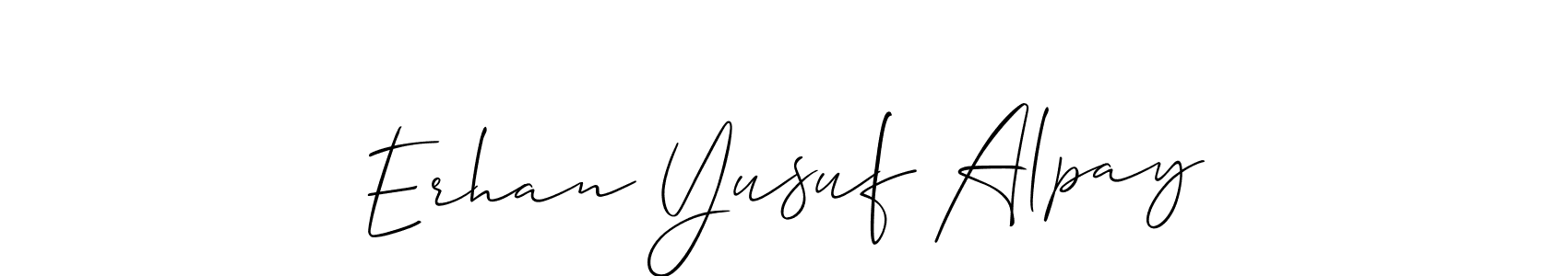 if you are searching for the best signature style for your name Erhan Yusuf Alpay. so please give up your signature search. here we have designed multiple signature styles  using Allison_Script. Erhan Yusuf Alpay signature style 2 images and pictures png