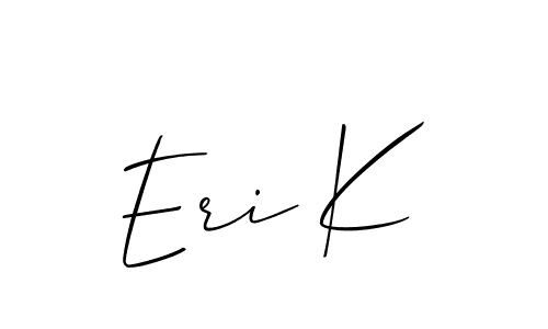 Similarly Allison_Script is the best handwritten signature design. Signature creator online .You can use it as an online autograph creator for name Eri K. Eri K signature style 2 images and pictures png