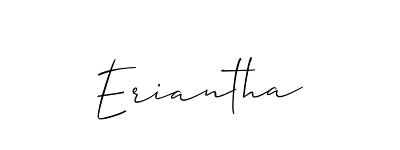 You should practise on your own different ways (Allison_Script) to write your name (Eriantha) in signature. don't let someone else do it for you. Eriantha signature style 2 images and pictures png