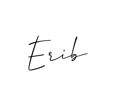 Make a beautiful signature design for name Erib. With this signature (Allison_Script) style, you can create a handwritten signature for free. Erib signature style 2 images and pictures png