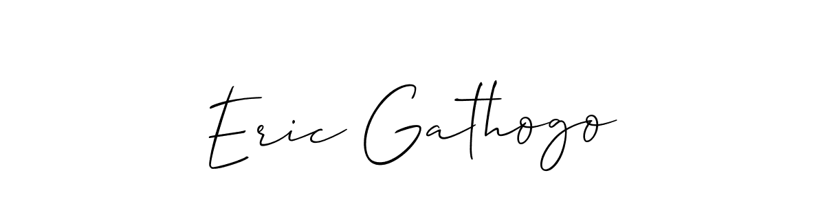Also we have Eric Gathogo name is the best signature style. Create professional handwritten signature collection using Allison_Script autograph style. Eric Gathogo signature style 2 images and pictures png