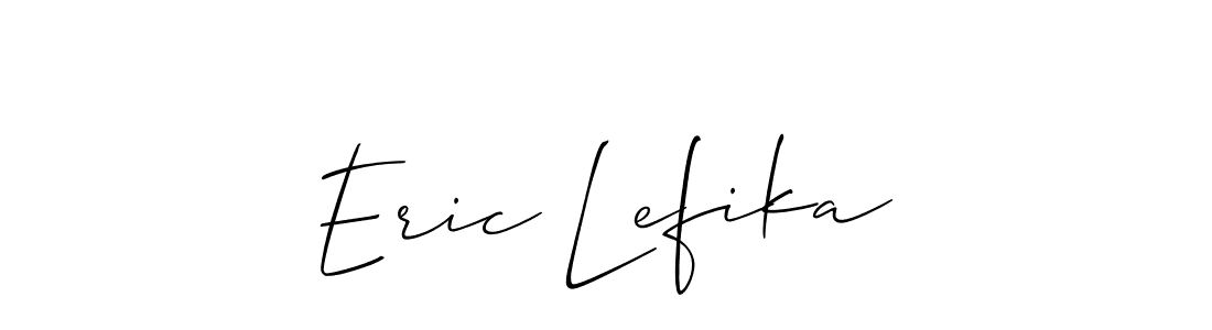 Allison_Script is a professional signature style that is perfect for those who want to add a touch of class to their signature. It is also a great choice for those who want to make their signature more unique. Get Eric Lefika name to fancy signature for free. Eric Lefika signature style 2 images and pictures png