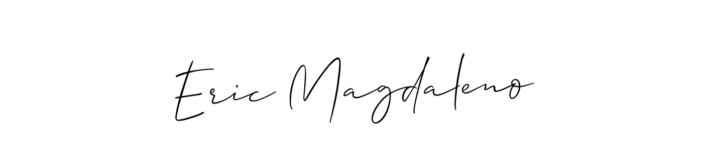 Use a signature maker to create a handwritten signature online. With this signature software, you can design (Allison_Script) your own signature for name Eric Magdaleno. Eric Magdaleno signature style 2 images and pictures png